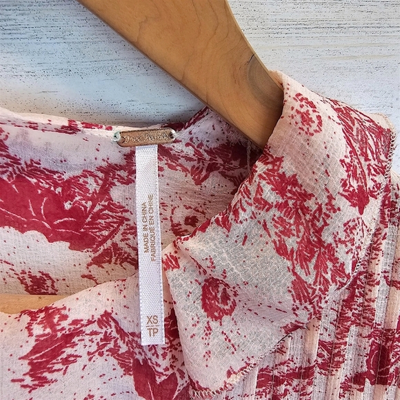 Free People These Dreams Floral Ruffle Mini Dress XS Boho Cottagecore Festival - Picture 14 of 16